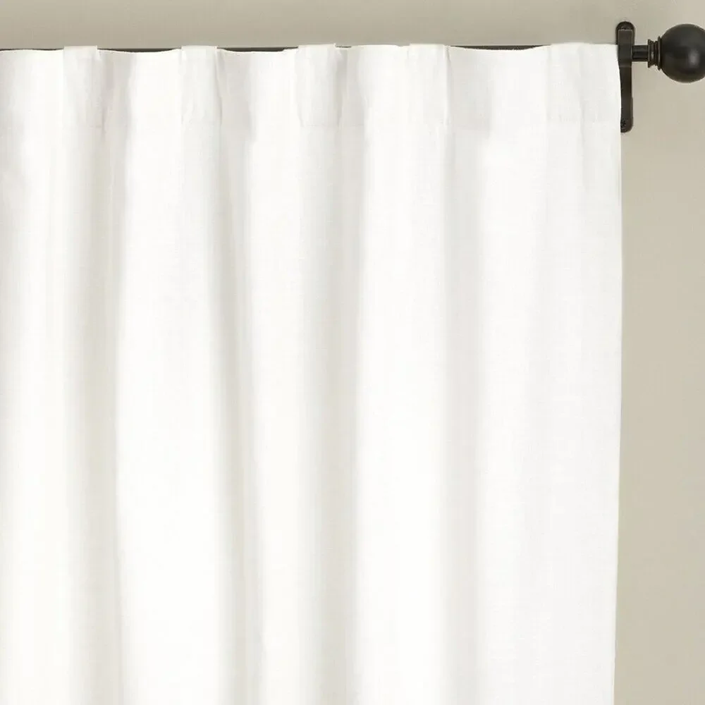 Pottery Barn Emery Linen Blackout Curtain Drape White 100 x 108 ONE Panel NEW